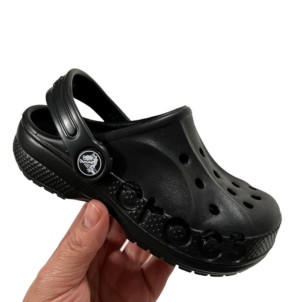 Crocs Baya Toddler Boys Clogs Size 10 Black Water Friendly Lightweight Sandals